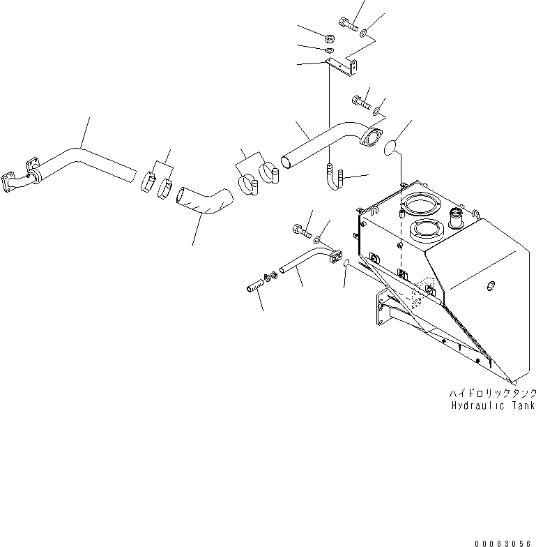 Komatsu parts book diagram for HM400-1L S/N A10001-UP: HYDRAULIC PIPING (TANK TO PUMP)