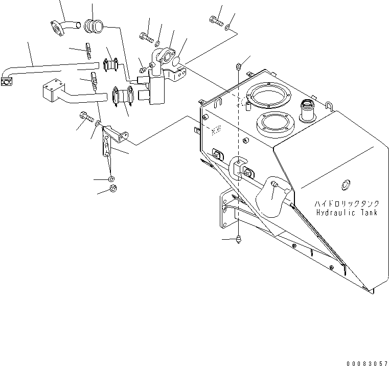 Komatsu parts book diagram for HM400-1L S/N A10001-UP: HYDRAULIC PIPING (RETURN LINE)