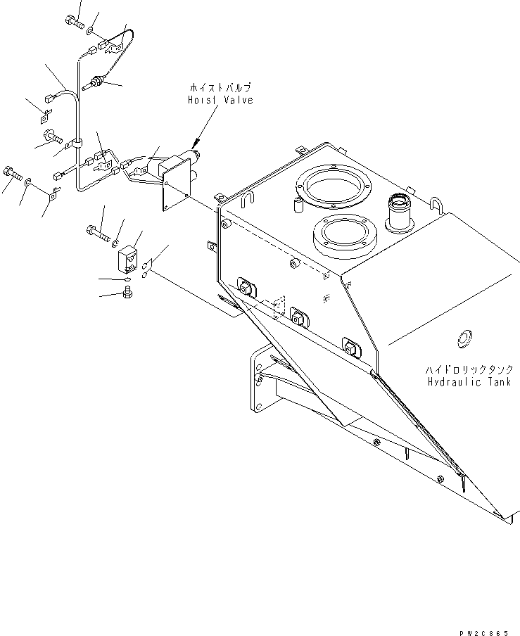 Komatsu parts book diagram for HM400-1L S/N A10001-UP: HYDRAULIC TANK (SENSOR)