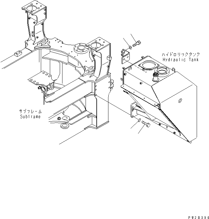 Komatsu parts book diagram for HM400-1L S/N A10001-UP: HYDRAULIC TANK (MOUNTING PARTS)