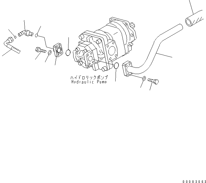 Komatsu parts book diagram for HM400-1L S/N A10001-UP: HYDRAULIC PIPING (BRAKE LINE)