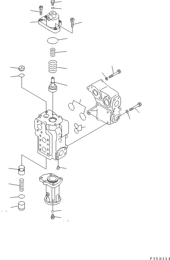 Komatsu parts book diagram for HM400-1L S/N A10001-UP: HOIST VALVE (INNER PARTS) (3/3)