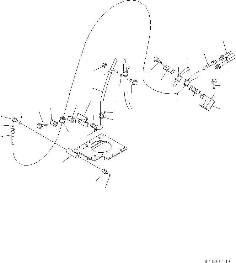 Komatsu parts book diagram for HM400-1L S/N A10001-UP: BRAKE PIPING (BRAKE ACTUATING HOSE)