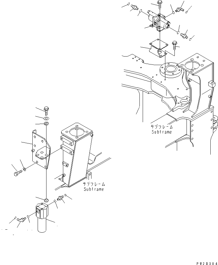 Komatsu parts book diagram for HM400-1L S/N A10001-UP: BRAKE CONTROL EQUIPMENT (FILTER AND SLACK ADJUSTER)