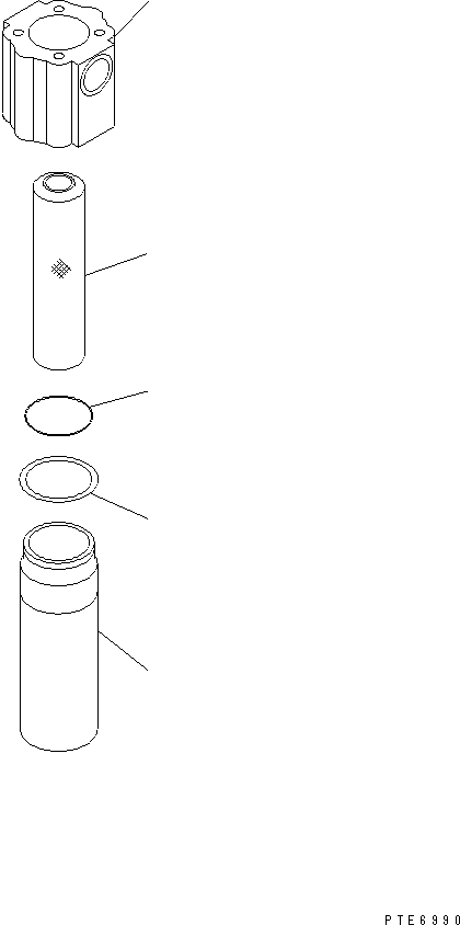 Komatsu parts book diagram for HM400-1L S/N A10001-UP: BRAKE CONTROL EQUIPMENT (FILTER) (INNER PARTS)