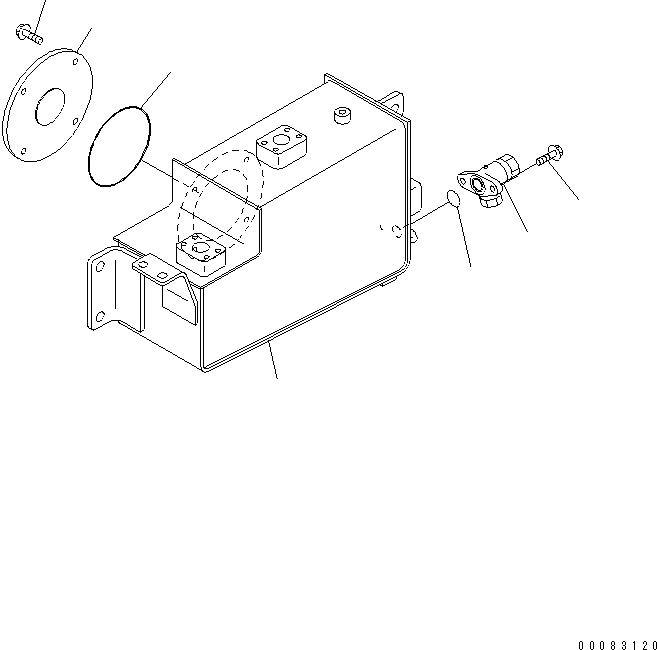Komatsu parts book diagram for HM400-1L S/N A10001-UP: BRAKE SUB TANK