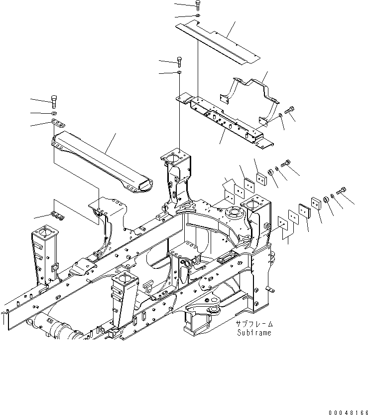 Komatsu parts book diagram for HM400-1L S/N A10001-UP: FRONT FRAME (FRAME ACCESSORY PARTS)