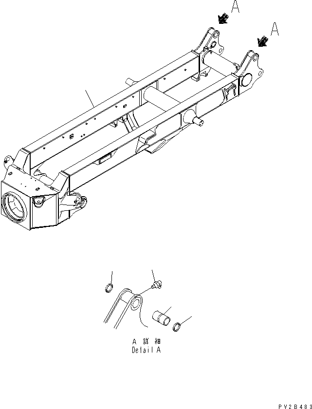 Komatsu parts book diagram for HM400-1L S/N A10001-UP: REAR FRAME