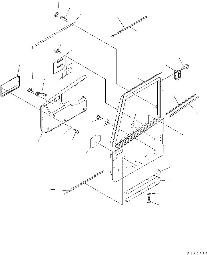 Komatsu parts book diagram for HM400-1L S/N A10001-UP: CAB (L.H. DOOR) (ACCESSORY PARTS)