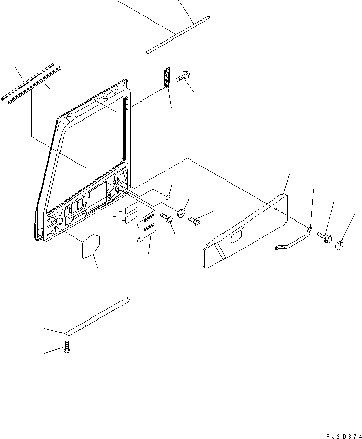 Komatsu parts book diagram for HM400-1L S/N A10001-UP: CAB (R.H. DOOR) (ACCESSORY PARTS)
