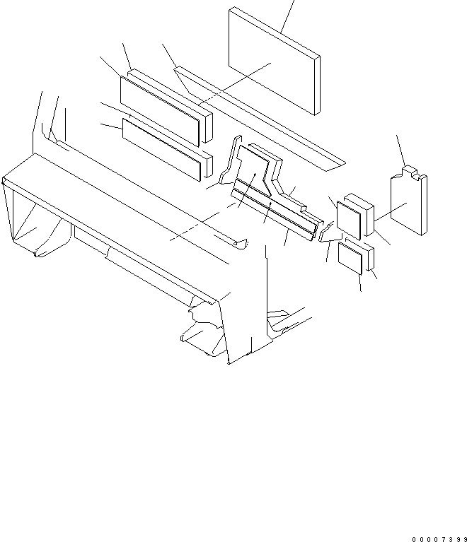 Komatsu parts book diagram for HM400-1L S/N A10001-UP: CAB (NOISE PROOFING SHEET) (1/2)