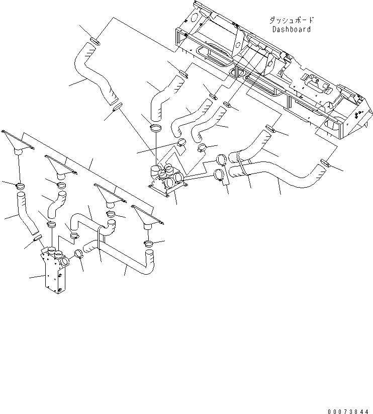 Komatsu parts book diagram for HM400-1L S/N A10001-UP: AIR CONDITIONER (AIR DUCT HOSE)