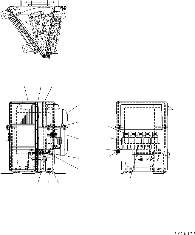 Komatsu parts book diagram for HM400-1L S/N A10001-UP: AIR CONDITIONER (BOX SUB ASS'Y) (INNER PARTS)