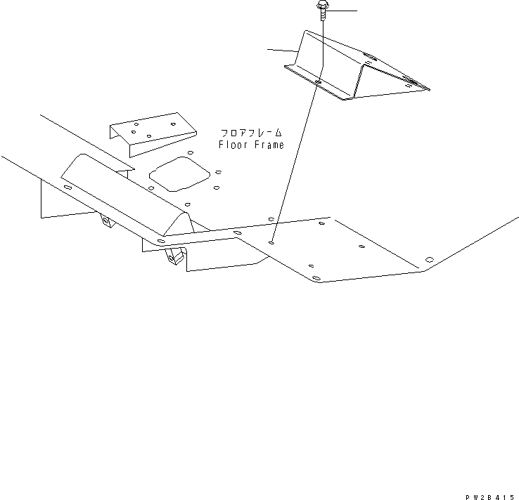 Komatsu parts book diagram for HM400-1L S/N A10001-UP: FLOOR (FOOT REST)