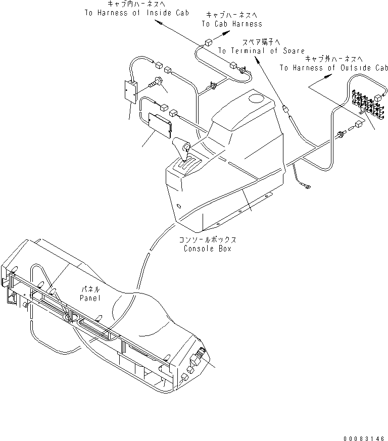 Komatsu parts book diagram for HM400-1L S/N A10001-UP: CAB (LADDER LAMP SWITCH)