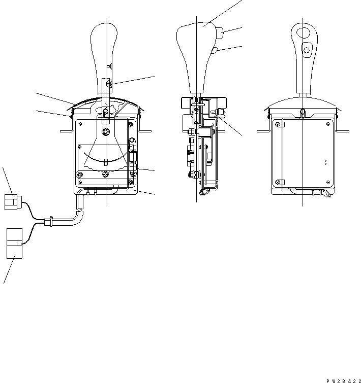 Komatsu parts book diagram for HM400-1L S/N A10001-UP: CAB CONSOLE BOX (TRANSMISSION LEVER) (INNER PARTS)