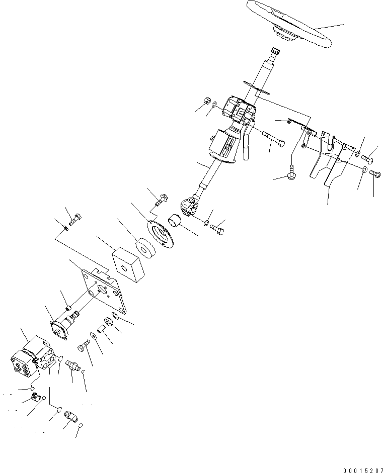 Komatsu parts book diagram for HM400-1L S/N A10001-UP: STEERING COLUMN