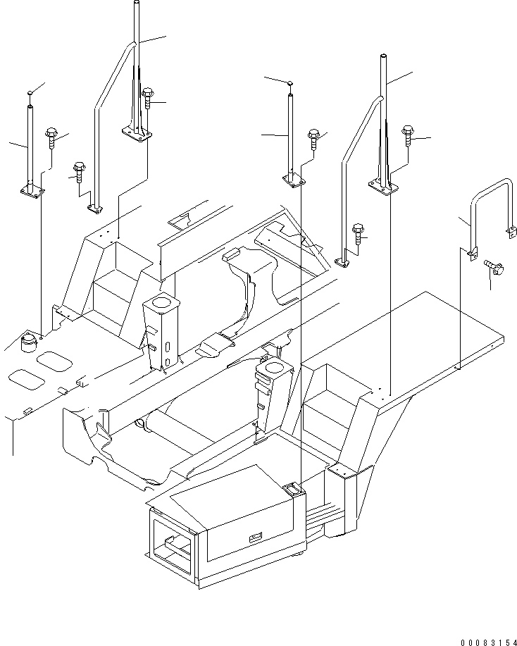 Komatsu parts book diagram for HM400-1L S/N A10001-UP: HAND RAIL