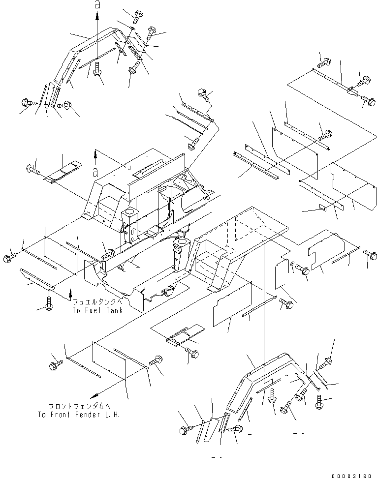 Komatsu parts book diagram for HM400-1L S/N A10001-UP: MUD GUARD