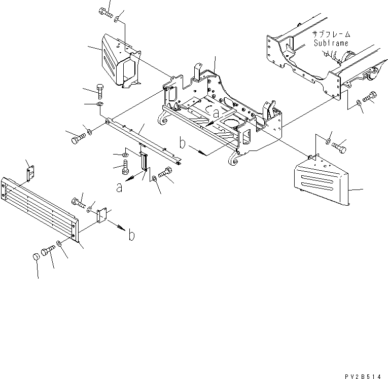Komatsu parts book diagram for HM400-1L S/N A10001-UP: FRONT FRAME (BUMPER)