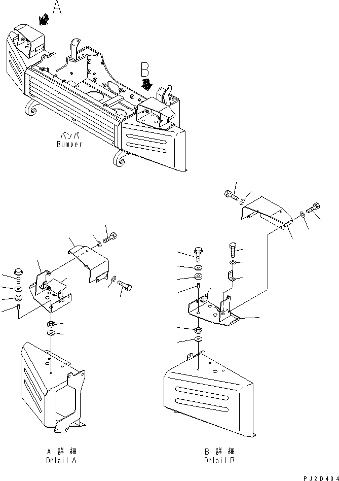 Komatsu parts book diagram for HM400-1L S/N A10001-UP: HEAD LAMP BRACKET AND MOUNTING PARTS