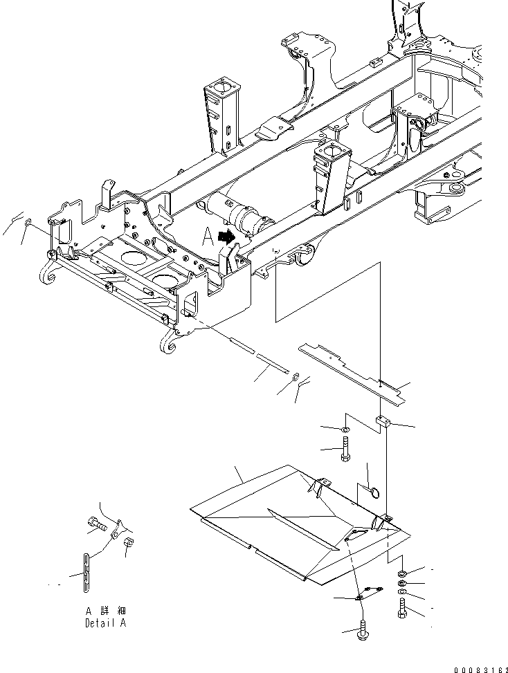 Komatsu parts book diagram for HM400-1L S/N A10001-UP: ENGINE UNDER GUARD
