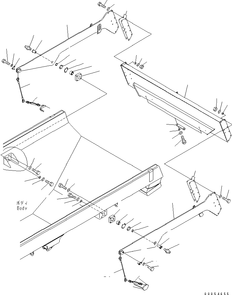 Komatsu parts book diagram for HM400-1L S/N A10001-UP: NEW TAIL GATE