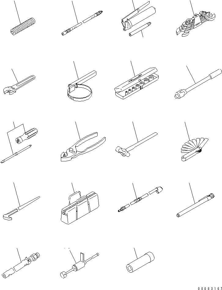 Komatsu parts book diagram for HM400-1L S/N A10001-UP: GENERAL TOOL