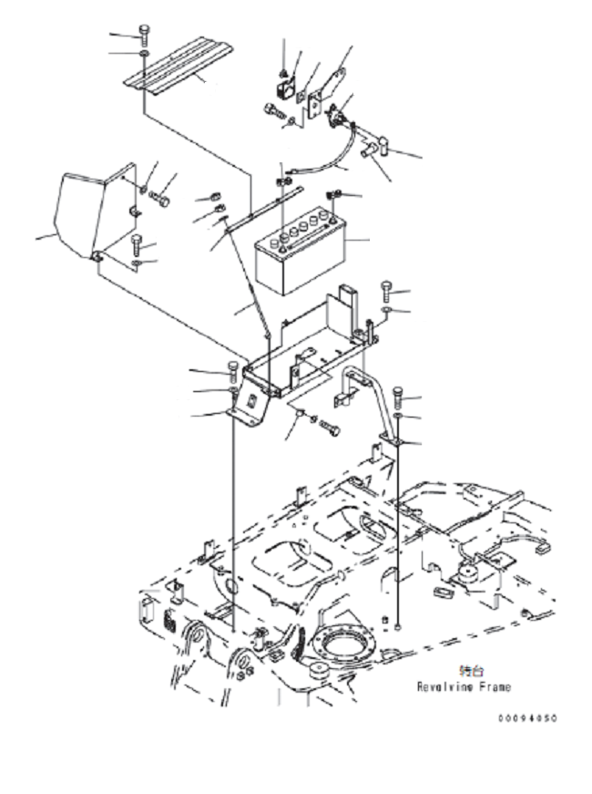 Komatsu parts book diagram for PC57-7 S/N DJB10001-up: BATTERY