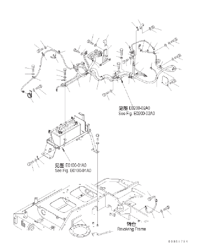 Komatsu parts book diagram for PC57-7 S/N DJB10001-up: VEHICLE WIRING (MAIN HARNESS)