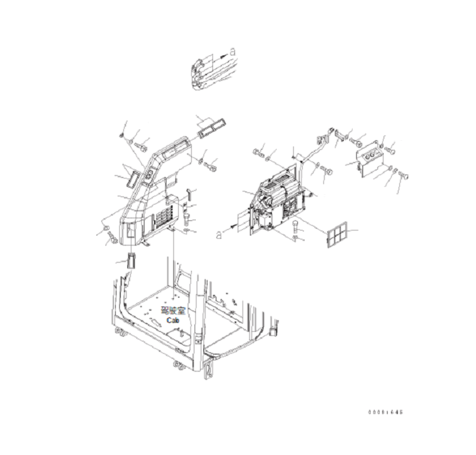 Komatsu parts book diagram for PC57-7 S/N DJB10001-up: OPERATOR'S CAB (AIR CONDITIONER)