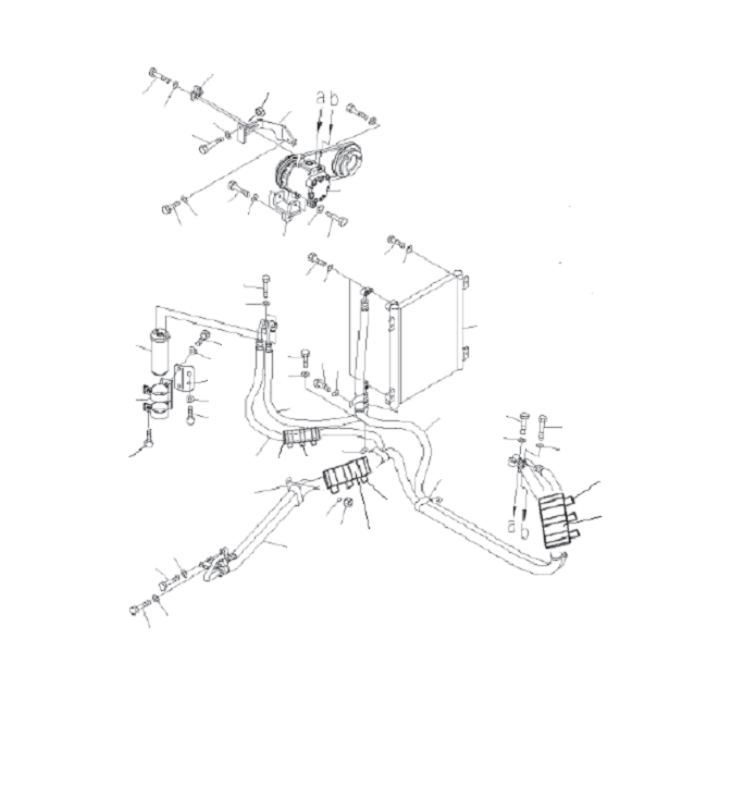 Komatsu parts book diagram for PC57-7 S/N DJB10001-up: AIR CONDITIONER (AIR CONDITIONER PIPING,  1/2)