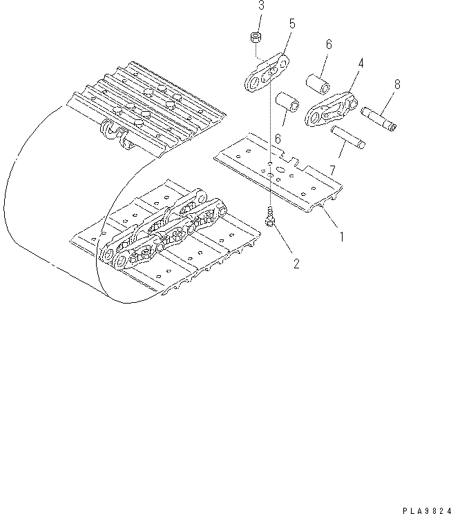 Komatsu parts book diagram for PC57-7 S/N DJB10001-up: TRACK SHOE (CITY PAD)