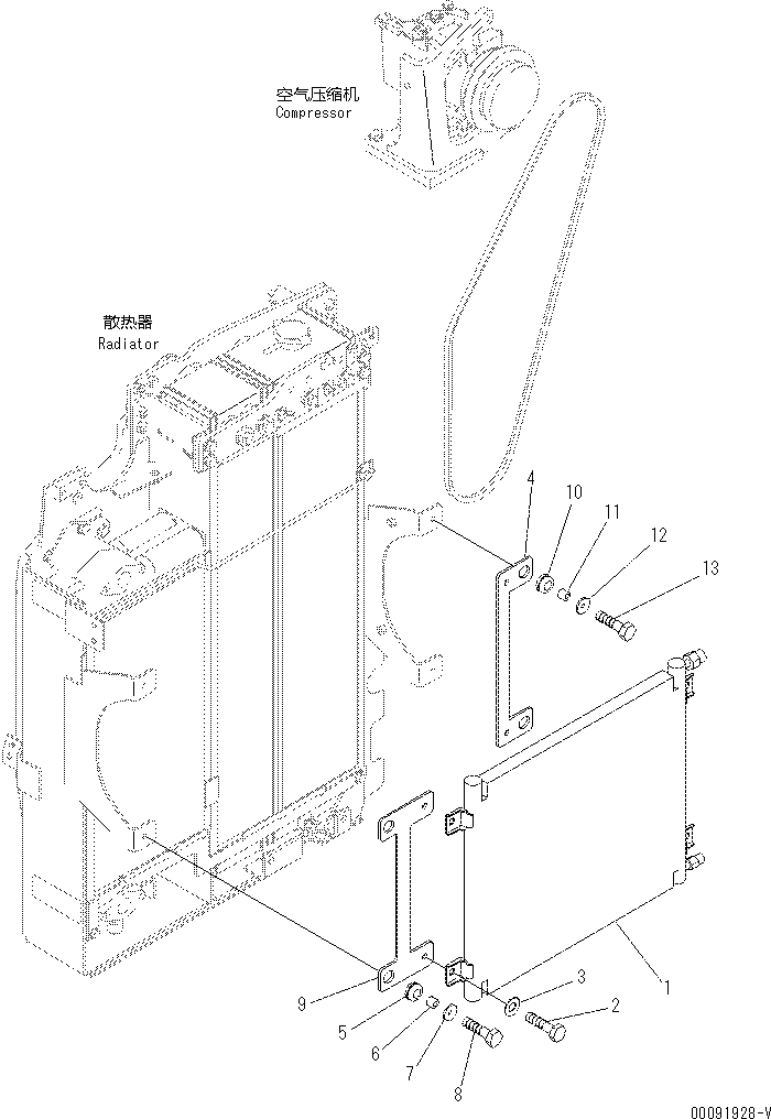 Excavators Komatsu / PC60-8 S/N DJA20001-up(KC_EB007) / COOLING (AIR CONDITIONER)(CONDENSER)(|C00012 : |C00012)