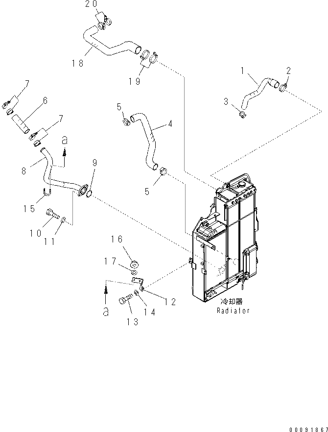 Excavators Komatsu / PC60-8 S/N DJA20001-up(KC_EB007) / COOLING (AFTER COOLER PIPING)(|C00013 : |C00013)