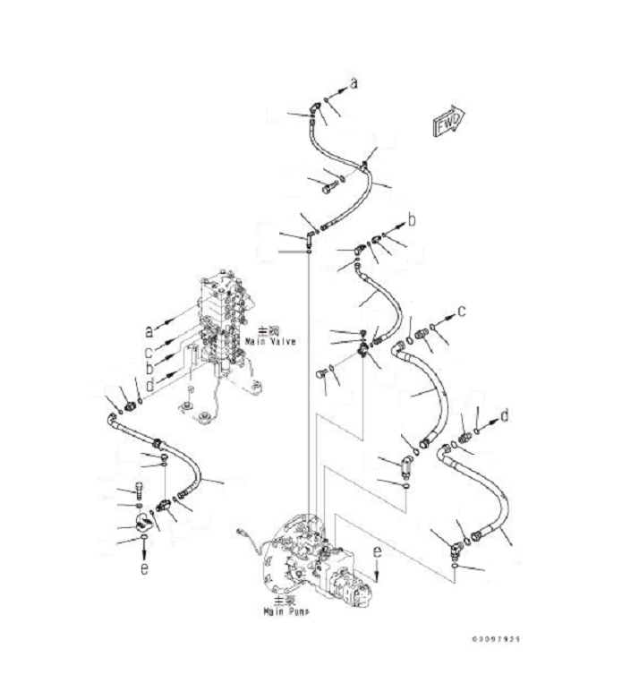 Excavators Komatsu / PC60-8 S/N DJA20001-up(KC_EB007) / DELIVERY PIPING (BLADE SPEC.)(|H00045 : |H00045)