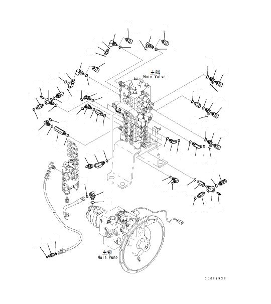 Excavators Komatsu / PC60-8 S/N DJA20001-up(KC_EB007) / PPC PUMP LINE (CONTROL VALVE RELATED PARTS) (BLADE SPEC.)(|H00068 : |H00068)