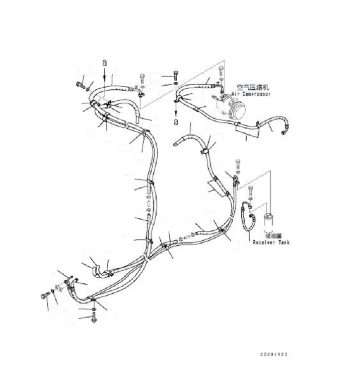 Excavators Komatsu / PC60-8 S/N DJA20001-up(KC_EB007) / AIR CONDITIONER (AIR CONDITIONER PIPING,  2/3)(|K00129 : |K00129)