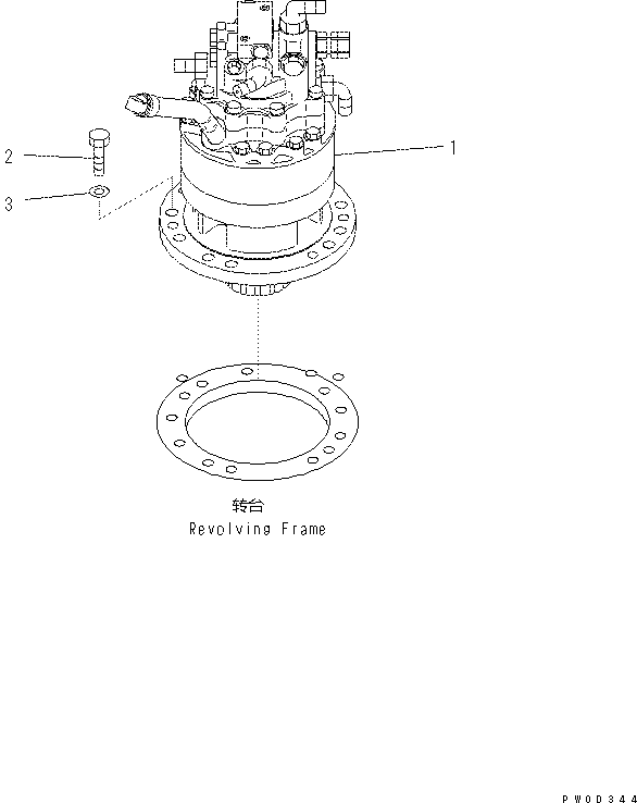 Komatsu parts book diagram for PC60-8 S/N DJA20001-up: SWING MACHINERY AND MOTOR