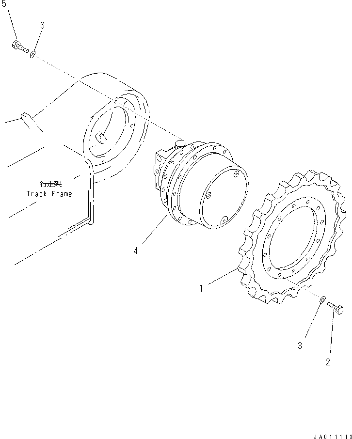 Komatsu parts book diagram for PC60-8 S/N DJA20001-up: FINAL DRIVE