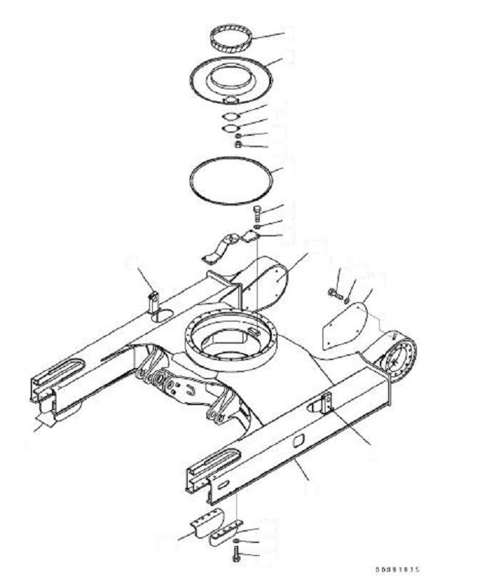 Komatsu parts book diagram for PC60-8 S/N DJA20001-up: TRACK FRAME (BLADE SPEC.)