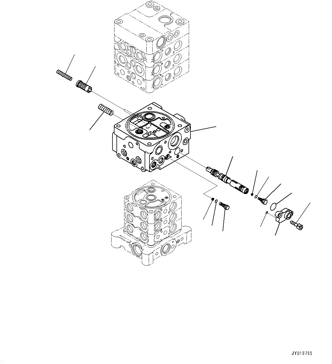 Excavators Komatsu / PC110-8M0 S/N DJD10001-up(KC_EB009) / CONTROL VALVE (WITHOUT 1-ADDITIONAL ACTUATOR PIPING, ACCUMULATOR) (6-SPOOL) (6/24)(|H00053 : |H00053)