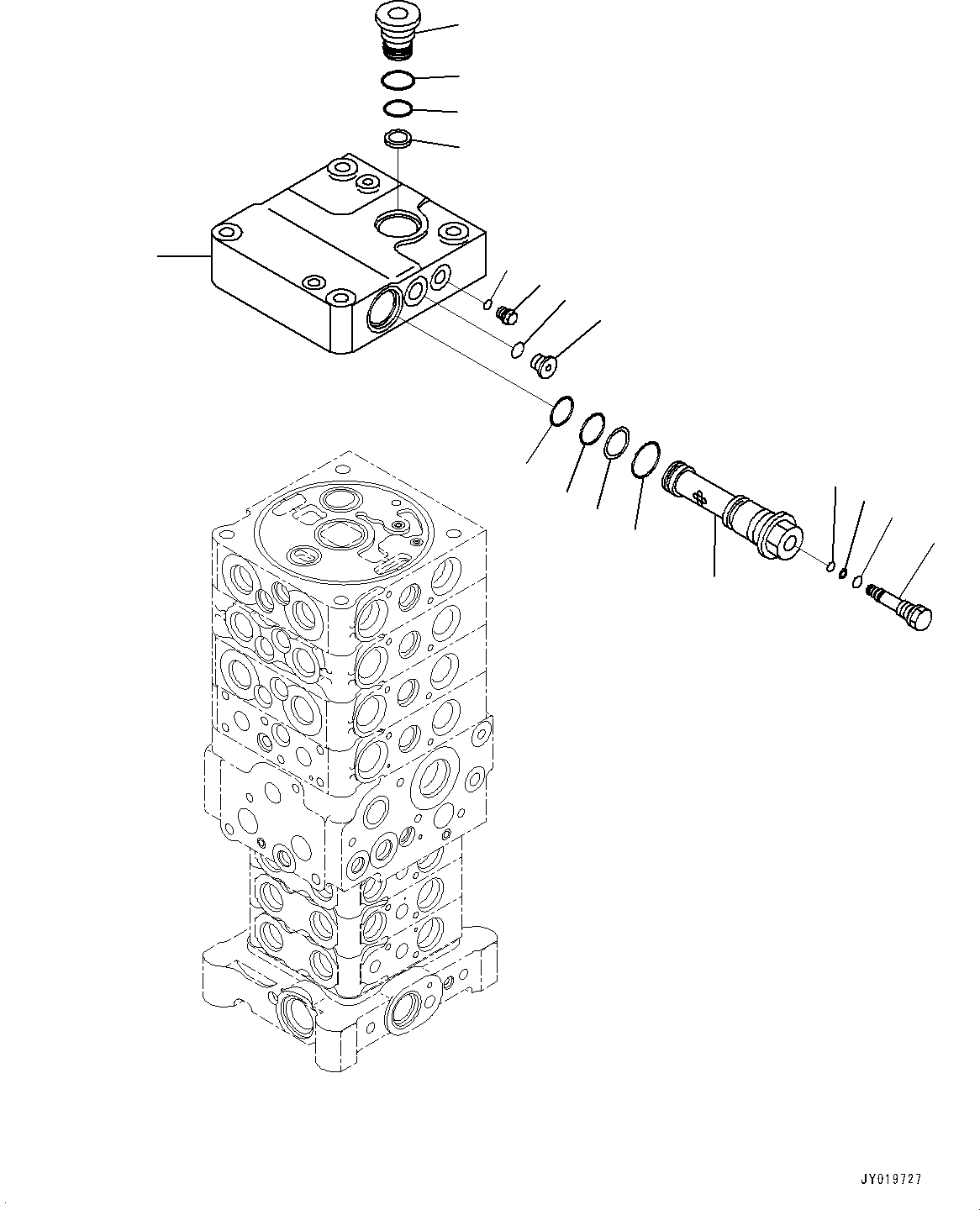 Excavators Komatsu / PC110-8M0 S/N DJD10001-up(KC_EB009) / CONTROL VALVE (WITH 1-SERVICE VALVE) (7-SPOOL) (1/27)(|H00079 : |H00079)