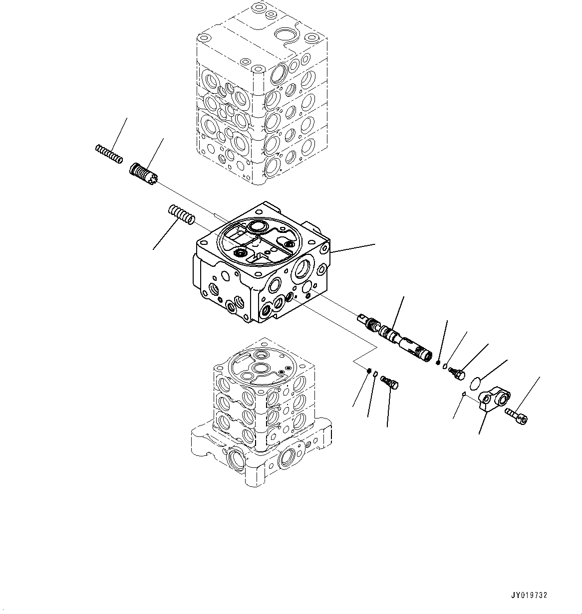 Excavators Komatsu / PC110-8M0 S/N DJD10001-up(KC_EB009) / CONTROL VALVE (WITH 1-SERVICE VALVE) (7-SPOOL) (6/27)(|H00084 : |H00084)