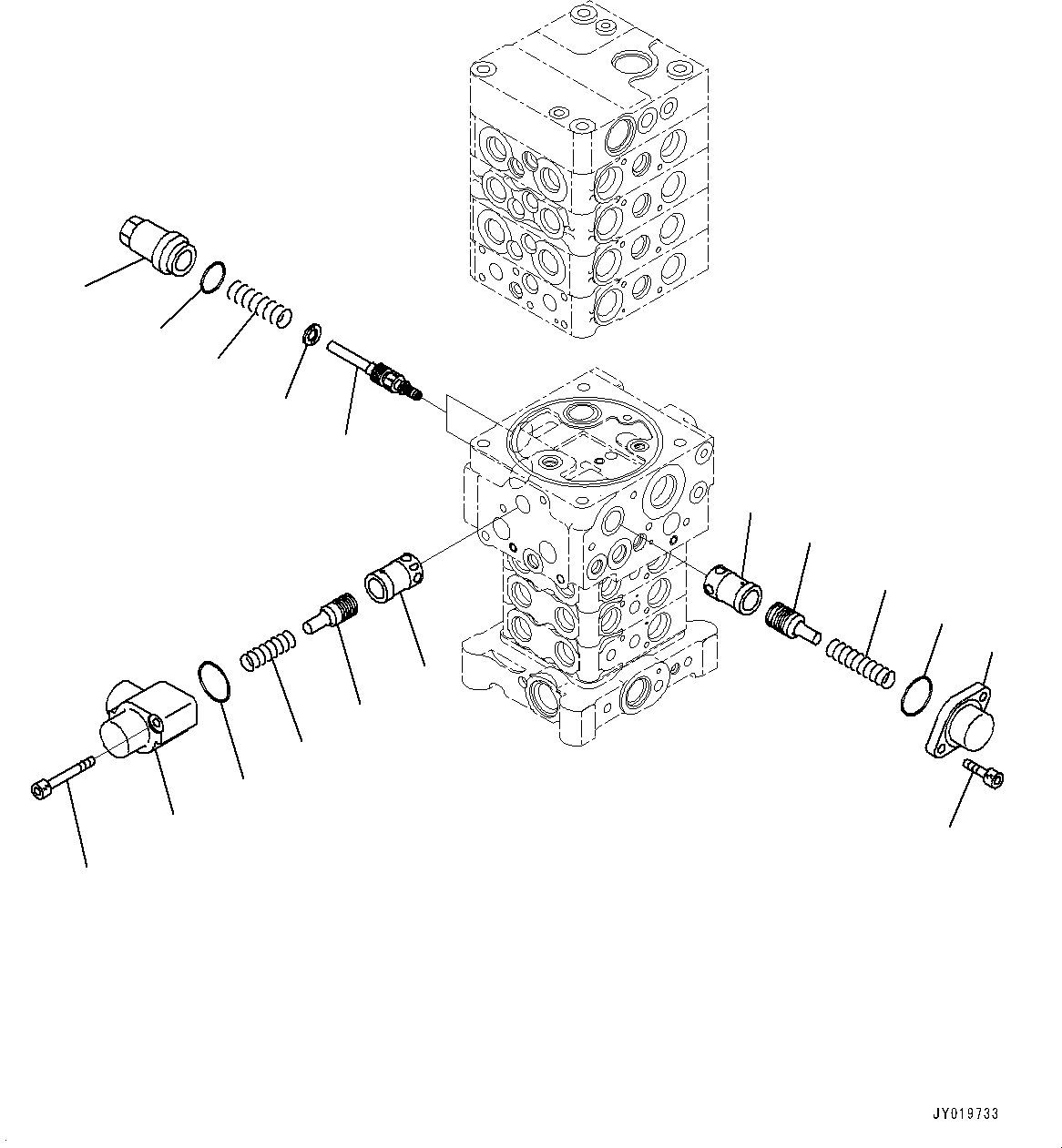 Excavators Komatsu / PC110-8M0 S/N DJD10001-up(KC_EB009) / CONTROL VALVE (WITH 1-SERVICE VALVE) (7-SPOOL) (7/27)(|H00085 : |H00085)