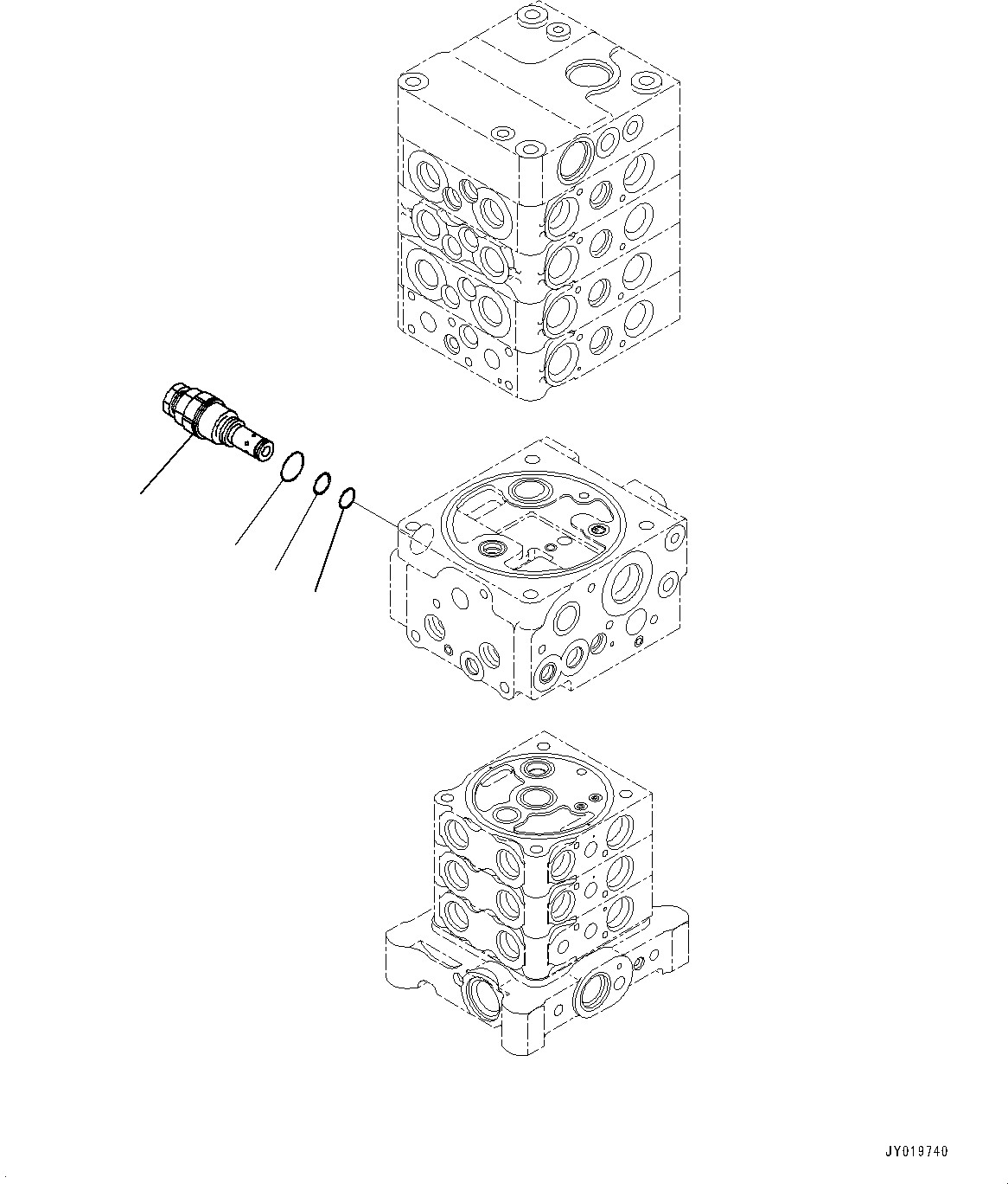 Excavators Komatsu / PC110-8M0 S/N DJD10001-up(KC_EB009) / CONTROL VALVE (WITH 1-SERVICE VALVE) (7-SPOOL) (14/27)(|H00092 : |H00092)