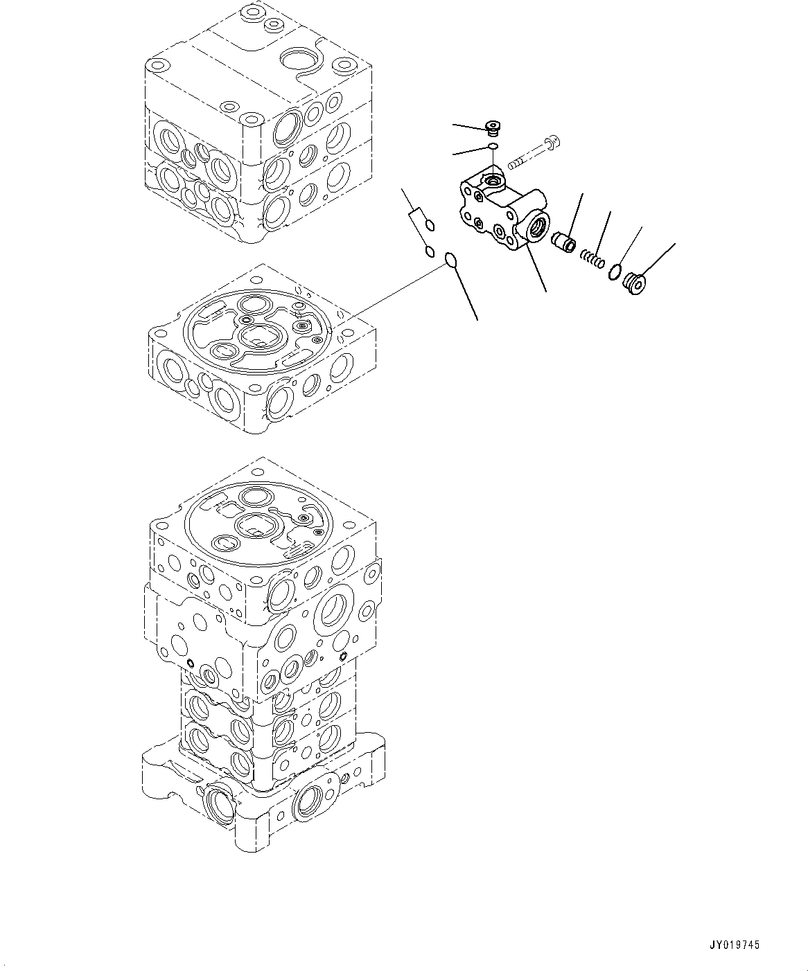 Excavators Komatsu / PC110-8M0 S/N DJD10001-up(KC_EB009) / CONTROL VALVE (WITH 1-SERVICE VALVE) (7-SPOOL) (19/27)(|H00097 : |H00097)