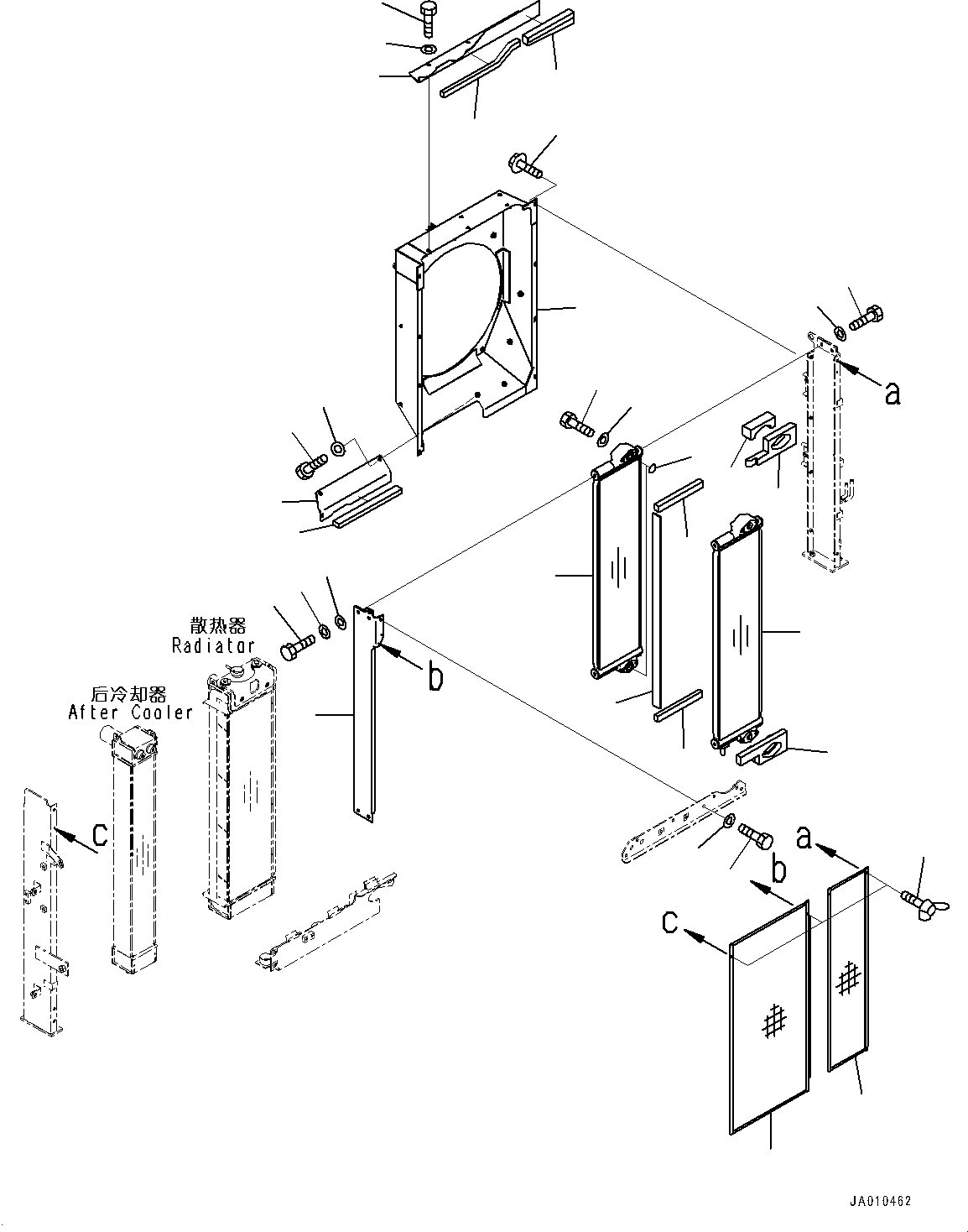 Excavators Komatsu / PC130-8M0 S/N DJE10001-up(KC_EB010) / COOLING SYSTEM (OIL COOLER AND SHROUD AND NET)(|C00018 : |C00018)