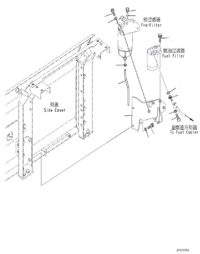 Excavators Komatsu / PC130-8M0 S/N DJE10001-up(KC_EB010) / FUEL SUPPLY PIPING (PREFILTER MOUNTING)(|D00029 : |D00029)