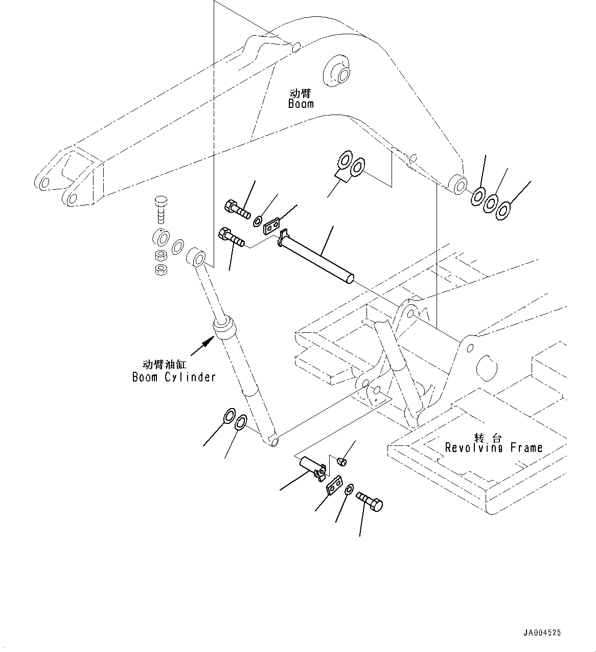 Excavators Komatsu / PC130-8M0 S/N DJE10001-up(KC_EB010) / BOOM FOOT PIN(|J00184 : |J00184)